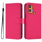 For Oukitel C33 Skin Feel Solid Color Leather Phone Case with Lanyard(Rose Red) - 2