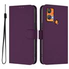 For Oukitel C33 Skin Feel Solid Color Leather Phone Case with Lanyard(Violet) - 2