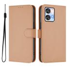 For Oukitel C35 Skin Feel Solid Color Leather Phone Case with Lanyard(Nude) - 2
