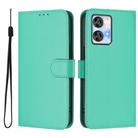 For Oukitel C35 Skin Feel Solid Color Leather Phone Case with Lanyard(Green) - 2
