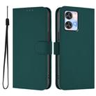 For Oukitel C35 Skin Feel Solid Color Leather Phone Case with Lanyard(Dark Green) - 2