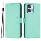 For Oukitel C35 Skin Feel Solid Color Leather Phone Case with Lanyard(Mint Green) - 2