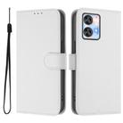 For Oukitel C35 Skin Feel Solid Color Leather Phone Case with Lanyard(White) - 2