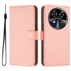 For Oukitel C37 Skin Feel Solid Color Leather Phone Case with Lanyard(Pink) - 2