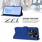 For Oukitel C37 Skin Feel Solid Color Leather Phone Case with Lanyard(Dark Blue) - 3