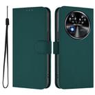 For Oukitel C37 Skin Feel Solid Color Leather Phone Case with Lanyard(Dark Green) - 2
