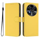 For Oukitel C37 Skin Feel Solid Color Leather Phone Case with Lanyard(Lemon Yellow) - 2