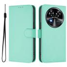 For Oukitel C37 Skin Feel Solid Color Leather Phone Case with Lanyard(Mint Green) - 2