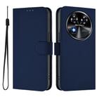 For Oukitel C37 Skin Feel Solid Color Leather Phone Case with Lanyard(Navy Blue) - 2