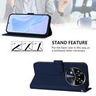For Oukitel C37 Skin Feel Solid Color Leather Phone Case with Lanyard(Navy Blue) - 3