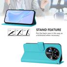 For Oukitel C37 Skin Feel Solid Color Leather Phone Case with Lanyard(Lake Blue) - 3