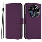For Oukitel C37 Skin Feel Solid Color Leather Phone Case with Lanyard(Violet) - 2