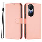 For Oukitel C38 Skin Feel Solid Color Leather Phone Case with Lanyard(Pink) - 2