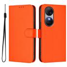 For Oukitel C38 Skin Feel Solid Color Leather Phone Case with Lanyard(Orange) - 2