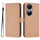 For Oukitel C38 Skin Feel Solid Color Leather Phone Case with Lanyard(Nude) - 2