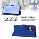 For Oukitel C38 Skin Feel Solid Color Leather Phone Case with Lanyard(Dark Blue) - 3