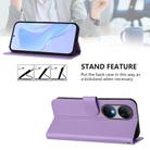 For Oukitel C38 Skin Feel Solid Color Leather Phone Case with Lanyard(Lavender Purple) - 3