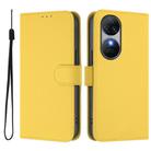 For Oukitel C38 Skin Feel Solid Color Leather Phone Case with Lanyard(Lemon Yellow) - 2