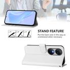 For Oukitel C38 Skin Feel Solid Color Leather Phone Case with Lanyard(White) - 3