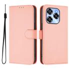 For Oukitel C50 Skin Feel Solid Color Leather Phone Case with Lanyard(Pink) - 2