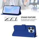 For Oukitel C50 Skin Feel Solid Color Leather Phone Case with Lanyard(Dark Blue) - 3