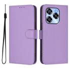 For Oukitel C50 Skin Feel Solid Color Leather Phone Case with Lanyard(Lavender Purple) - 2