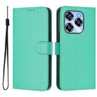 For Oukitel C50 Skin Feel Solid Color Leather Phone Case with Lanyard(Green) - 2