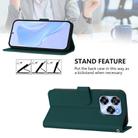For Oukitel C50 Skin Feel Solid Color Leather Phone Case with Lanyard(Dark Green) - 3
