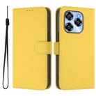 For Oukitel C50 Skin Feel Solid Color Leather Phone Case with Lanyard(Lemon Yellow) - 2