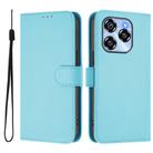 For Oukitel C50 Skin Feel Solid Color Leather Phone Case with Lanyard(Sky Blue) - 2
