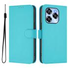 For Oukitel C50 Skin Feel Solid Color Leather Phone Case with Lanyard(Lake Blue) - 2