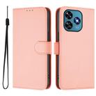 For Oukitel C51 Skin Feel Solid Color Leather Phone Case with Lanyard(Pink) - 2