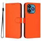 For Oukitel C51 Skin Feel Solid Color Leather Phone Case with Lanyard(Orange) - 2