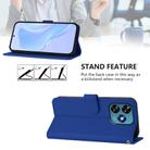 For Oukitel C51 Skin Feel Solid Color Leather Phone Case with Lanyard(Dark Blue) - 3