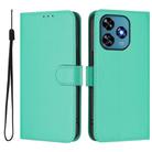 For Oukitel C51 Skin Feel Solid Color Leather Phone Case with Lanyard(Green) - 2