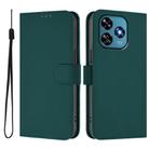 For Oukitel C51 Skin Feel Solid Color Leather Phone Case with Lanyard(Dark Green) - 2