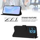 For Oukitel C51 Skin Feel Solid Color Leather Phone Case with Lanyard(Black) - 3