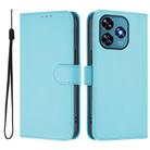 For Oukitel C51 Skin Feel Solid Color Leather Phone Case with Lanyard(Sky Blue) - 2