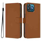For Oukitel C53 Skin Feel Solid Color Leather Phone Case with Lanyard(Brown) - 2