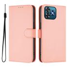 For Oukitel C53 Skin Feel Solid Color Leather Phone Case with Lanyard(Pink) - 2