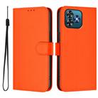 For Oukitel C53 Skin Feel Solid Color Leather Phone Case with Lanyard(Orange) - 2