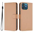 For Oukitel C53 Skin Feel Solid Color Leather Phone Case with Lanyard(Nude) - 2