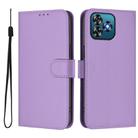 For Oukitel C53 Skin Feel Solid Color Leather Phone Case with Lanyard(Lavender Purple) - 2