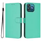 For Oukitel C53 Skin Feel Solid Color Leather Phone Case with Lanyard(Green) - 2