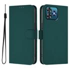 For Oukitel C53 Skin Feel Solid Color Leather Phone Case with Lanyard(Dark Green) - 2