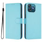 For Oukitel C53 Skin Feel Solid Color Leather Phone Case with Lanyard(Sky Blue) - 2
