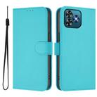 For Oukitel C53 Skin Feel Solid Color Leather Phone Case with Lanyard(Lake Blue) - 2