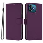 For Oukitel C53 Skin Feel Solid Color Leather Phone Case with Lanyard(Violet) - 2