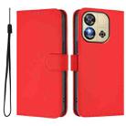 For Oukitel C57s Skin Feel Solid Color Leather Phone Case with Lanyard(Red) - 2