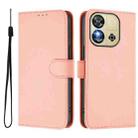 For Oukitel C57s Skin Feel Solid Color Leather Phone Case with Lanyard(Pink) - 2